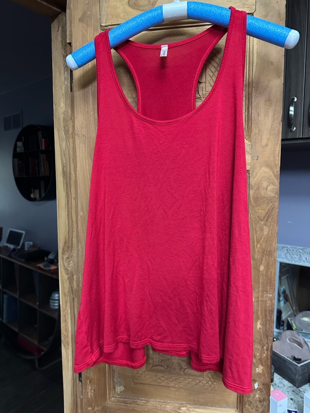 Magic Fit boho racer back tank top flowing super soft red medium high low
